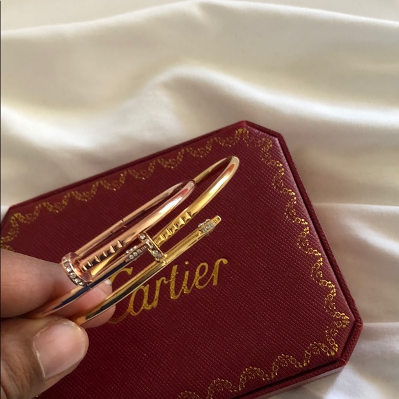 Nail Bracelet Dipped In Gold with Crystals... - Picture 3 of 4